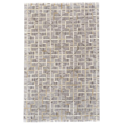 Fannin Leather/Viscose Handmade Area Rug, Sudan Bronw/Gray, 9ft-6in x 13ft-6in, 7380756FIVYSNDH50