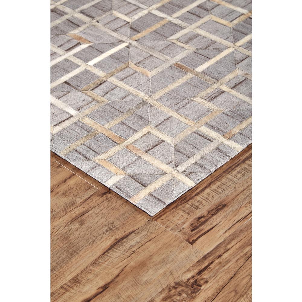 Fannin Leather/Viscose Handmade Area Rug, Sudan Bronw/Gray, 9ft-6in x 13ft-6in, 7380756FIVYSNDH50