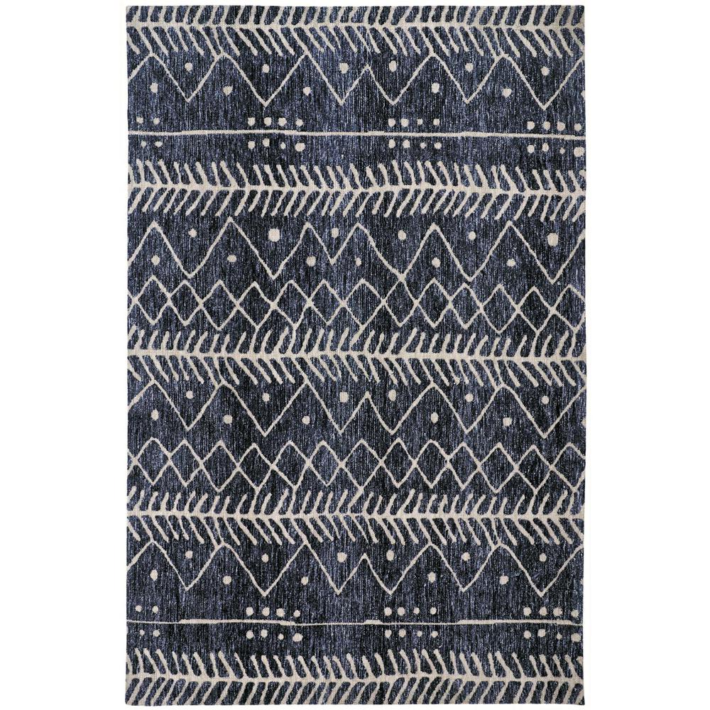 Colton Modern Mid-century Tribal Rug, Denim Blue, 8ft x 10ft Area Rug, 8748318FDNM000F00