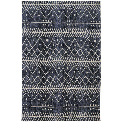 Colton Modern Mid-century Tribal Rug, Denim Blue, 8ft x 10ft Area Rug, 8748318FDNM000F00