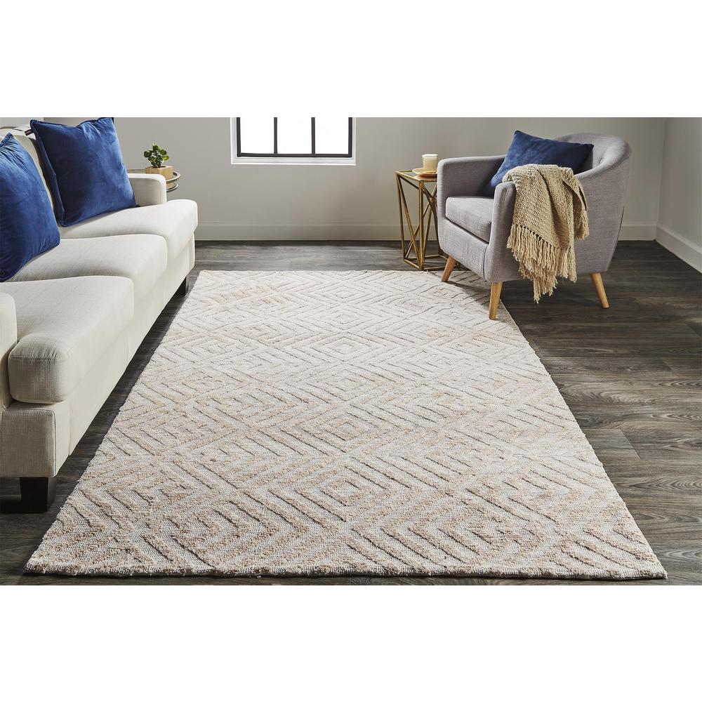 Colton Modern Art Deco Rug, Blush Pink/Champagne, 8ft x 10ft Area Rug, 8748792FBLH000F00