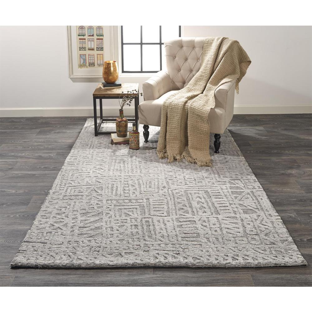 Colton Modern Minimalist Rug, Light Gray/Silver, 8ft x 10ft Area Rug, 8748793FGRY000F00