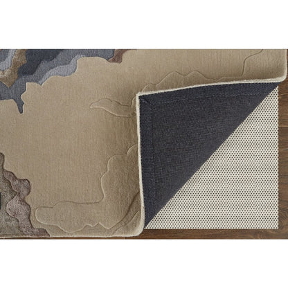 Serrano Transitional Abstract, Tan/Brown/Blue, 5' x 8' Area Rug