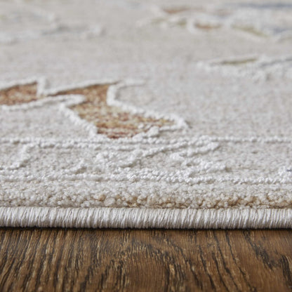 Pasha Transitional Floral & Botanical, Ivory/Blue/Gold, 7'-10" x 10'-3" Area Rug