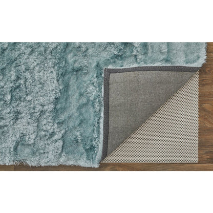 Indochine Plush Shag Rug with Metallic Sheen, Light Aqua Blue, 2ft-6in x 6ft, Runner, 4944550FLAQ000I26