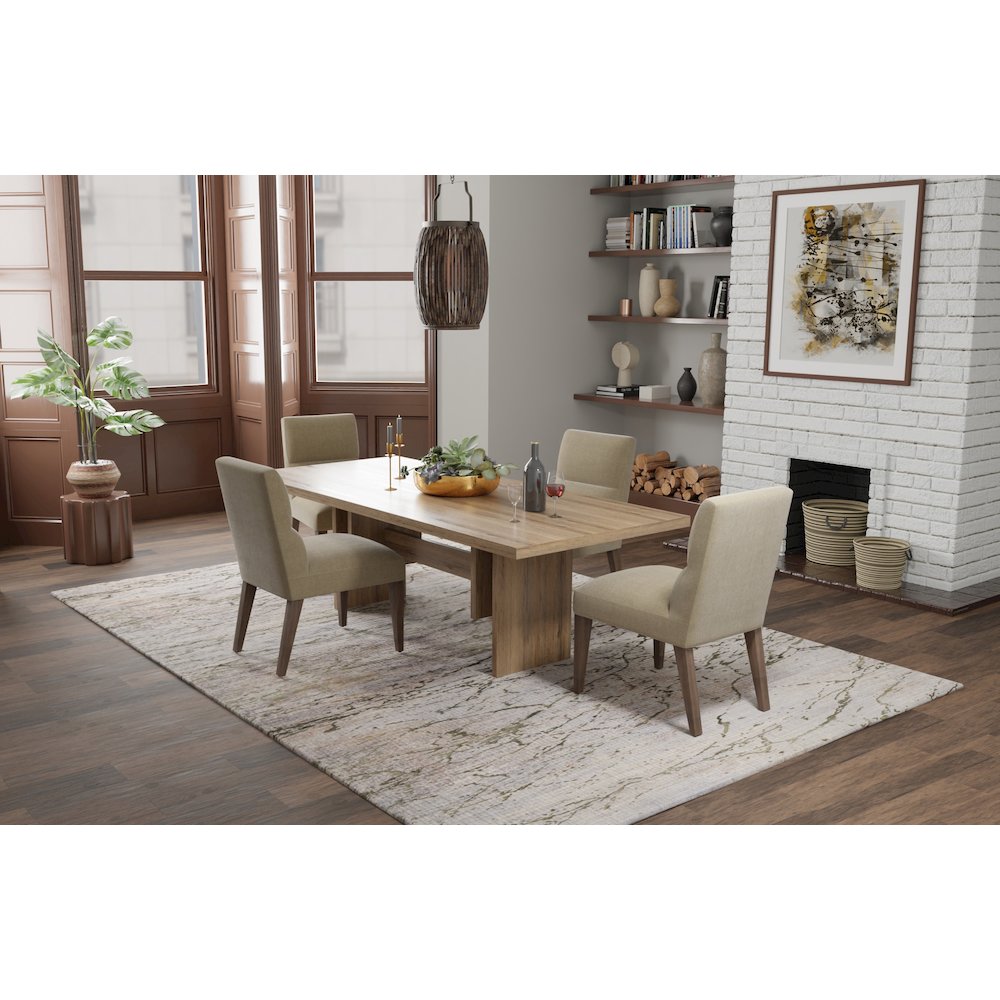 Pryor Modern Abstract, Taupe/Green/Tan, 6'-7" x 9'-6" Area Rug