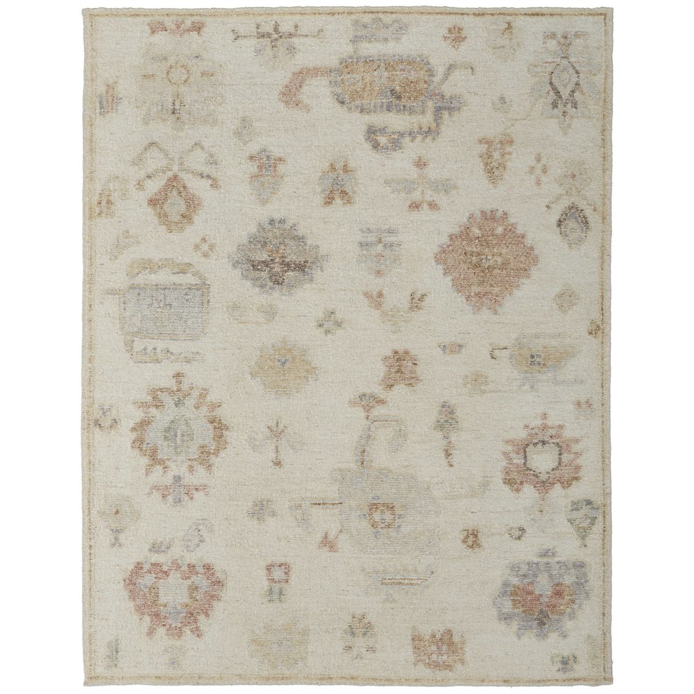 Grafton Transitional Floral & Botanical, Ivory/Orange/Gray, 2' x 3' Accent Rug