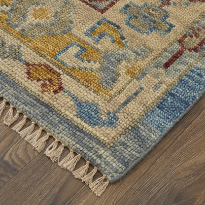 Fillmore Traditional Geometric, Blue/Yellow/Red, 3' x 5' Accent Rug