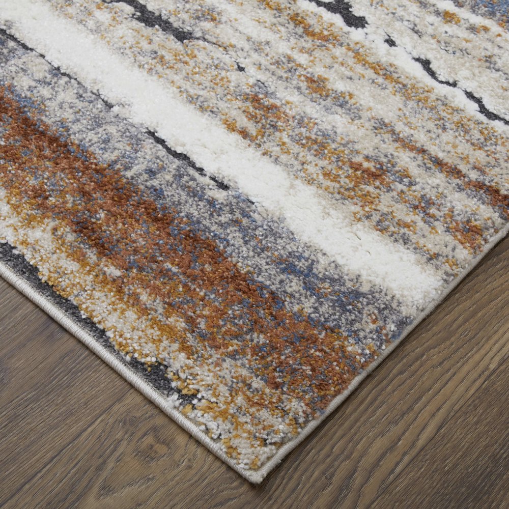 Gilmore Modern Stripes, Ivory/Orange/Gray, 2'-6" x 8' Runner