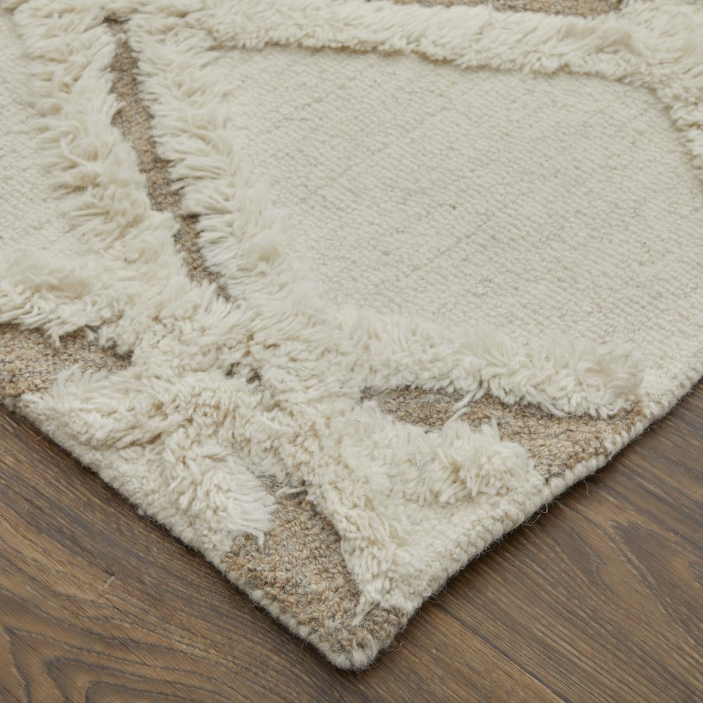 Anica Premium Wool Tufted Accent Rug, Boho Moroccan, Ivory/Beige, 4ft x 6ft, ANC8008FIVYBRNC00