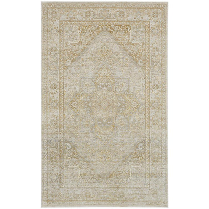 Aura Modern Ornamental Rug, Beige/Gold, 6ft - 7in x 9ft - 6in Area Rug, AUR3734FBRNGLDF05