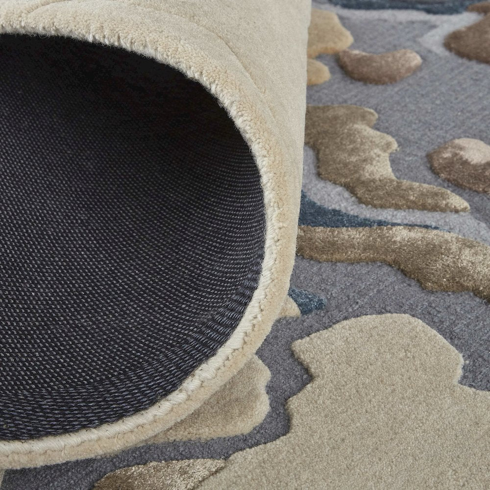 Serrano Transitional Abstract, Tan/Brown/Blue, 5' x 8' Area Rug
