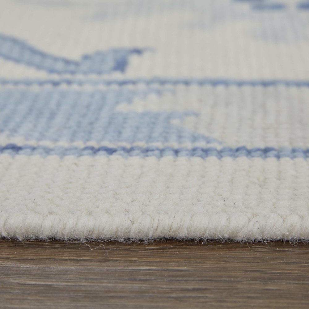 Karina Transitional Floral & Botanical, Ivory/Blue, 5'-6" x 8'-6" Area Rug