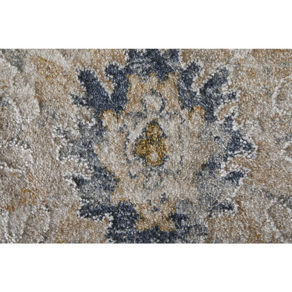 Pasha Transitional Floral & Botanical, Ivory/Taupe/Blue, 9'-0" x 12'-8" Area Rug