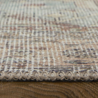 Percy Vintage Medallion Rug, Pink Clay/Charcoal Gray, 7ft-10in x 9ft-10in, PRC39ALFBRNRSTF71