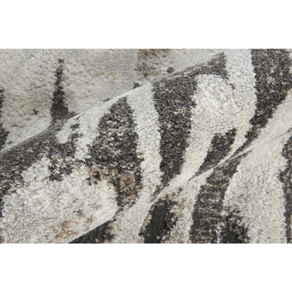Vancouver Modern Abstract, Ivory/Brown/Gray, 10' x 14' Area Rug