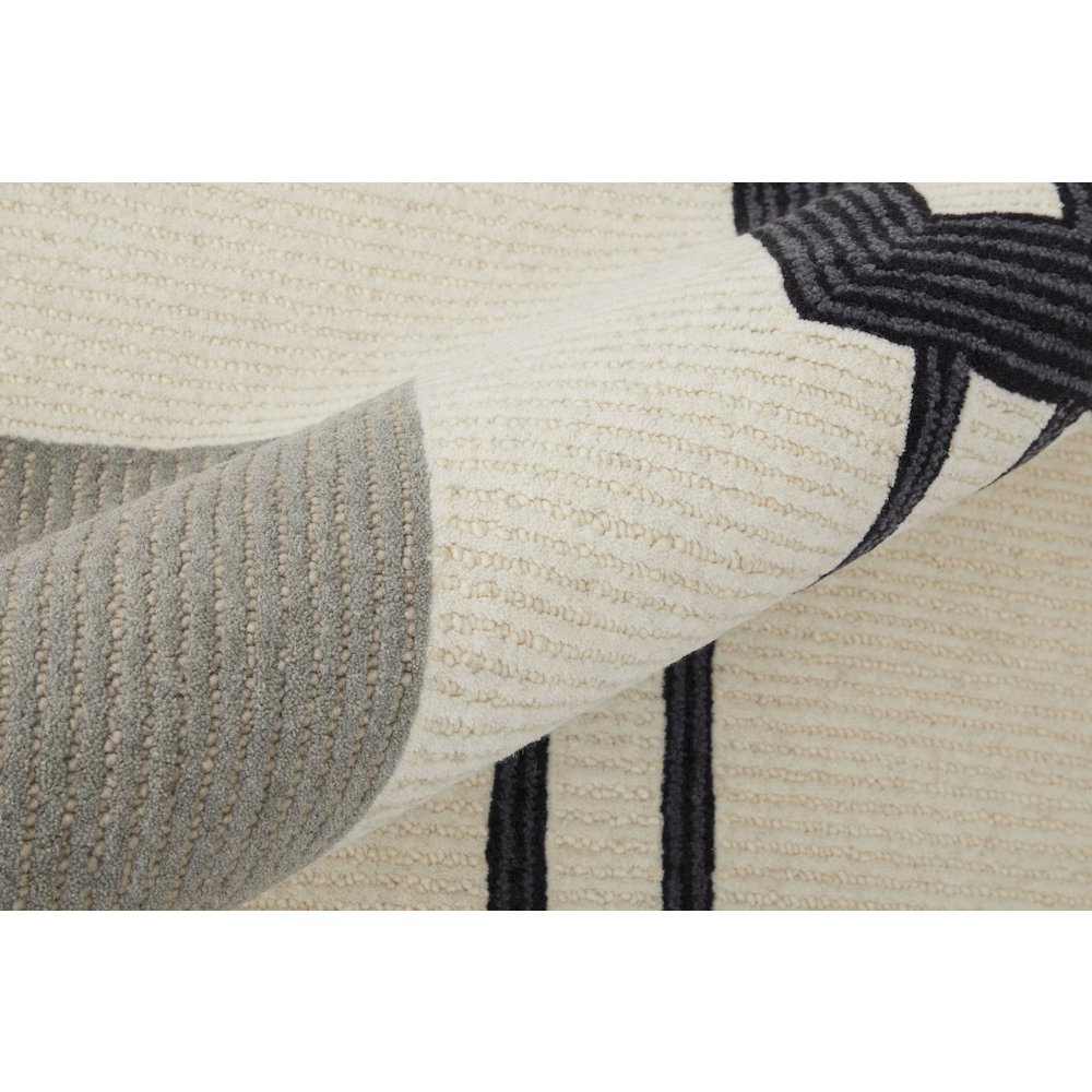 Maguire Transitional Abstract, Ivory/Gray/Black, 3'-6" x 5'-6" Accent Rug