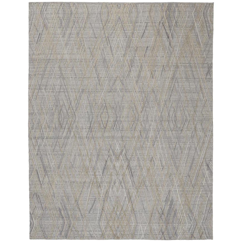 Elias Abstract Diamond Area Rug, High/Low, Oyster Gray/Taos Taupe, 5ft x 8ft, ELS6589FBLU000E10