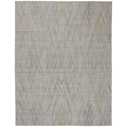 Elias Abstract Diamond Area Rug, High/Low, Oyster Gray/Taos Taupe, 5ft x 8ft, ELS6589FBLU000E10