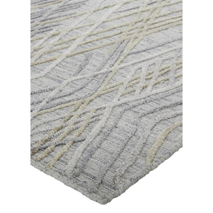 Elias Abstract Diamond Area Rug, High/Low, Oyster Gray/Taos Taupe, 5ft x 8ft, ELS6589FBLU000E10