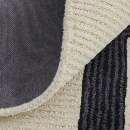 Maguire Transitional Abstract, Ivory/Gray/Black, 3'-6" x 5'-6" Accent Rug