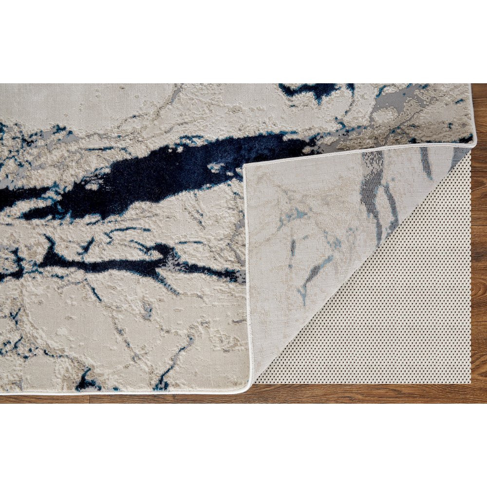 Indio Modern Abstract, Ivory/Blue/Black, 10' x 13'-2" Area Rug