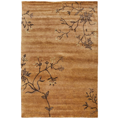 Cordonnet Transitional Floral & Botanical, Brown/Orange, 5'-6" x 8'-6" Area Rug