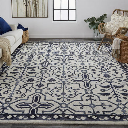 Fallon Rustic Farmhouse Rug, Flora/Fauna, Warm Dark Gray, 5ft x 8ft Area Rug, FLN8839FIVY000E10