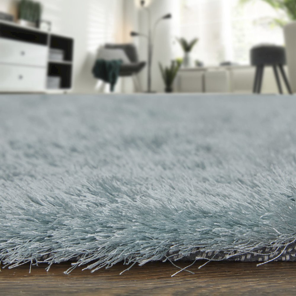 Indochine Plush Shag Rug with Metallic Sheen, Light Aqua Blue, 2ft-6in x 6ft, Runner, 4944550FLAQ000I26