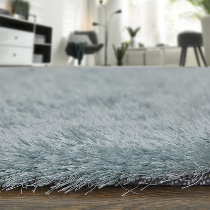 Indochine Plush Shag Rug with Metallic Sheen, Light Aqua Blue, 2ft-6in x 6ft, Runner, 4944550FLAQ000I26