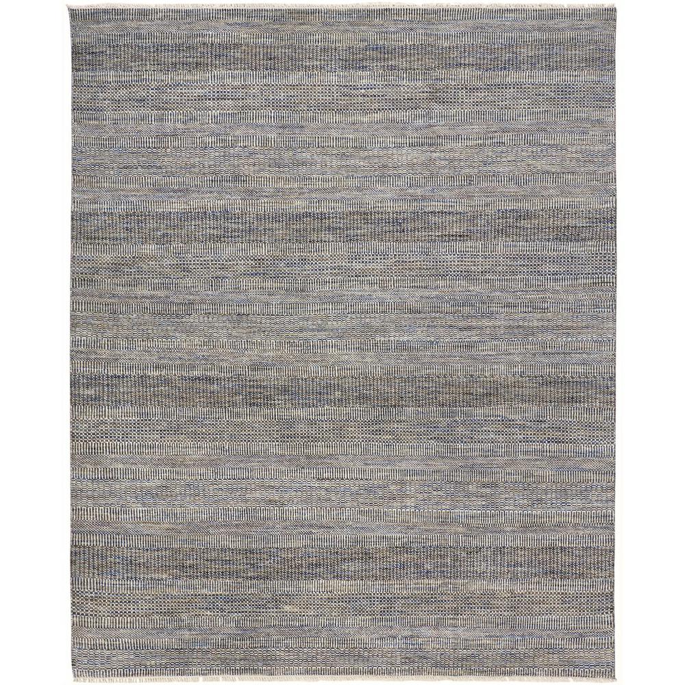 Janson Classic Striped Area Rug, Warm Gray/Bright Blue, 8ft-6in x 11ft-6in, I92I6064BLU000G50