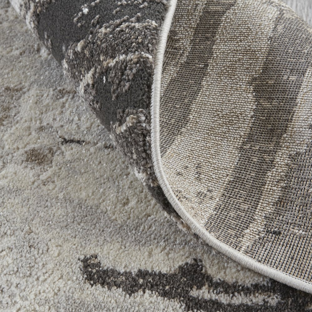 Vancouver Modern Abstract, Ivory/Brown/Gray, 10' x 14' Area Rug