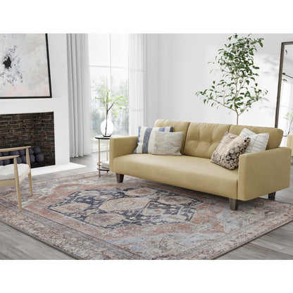 Percy Vintage Medallion Rug, Pink Clay/Charcoal Gray, 7ft-10in x 9ft-10in, PRC39ALFBRNRSTF71