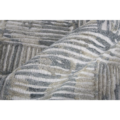 Elias Modern Abstract, Green/Blue/Ivory, 5' x 8' Area Rug