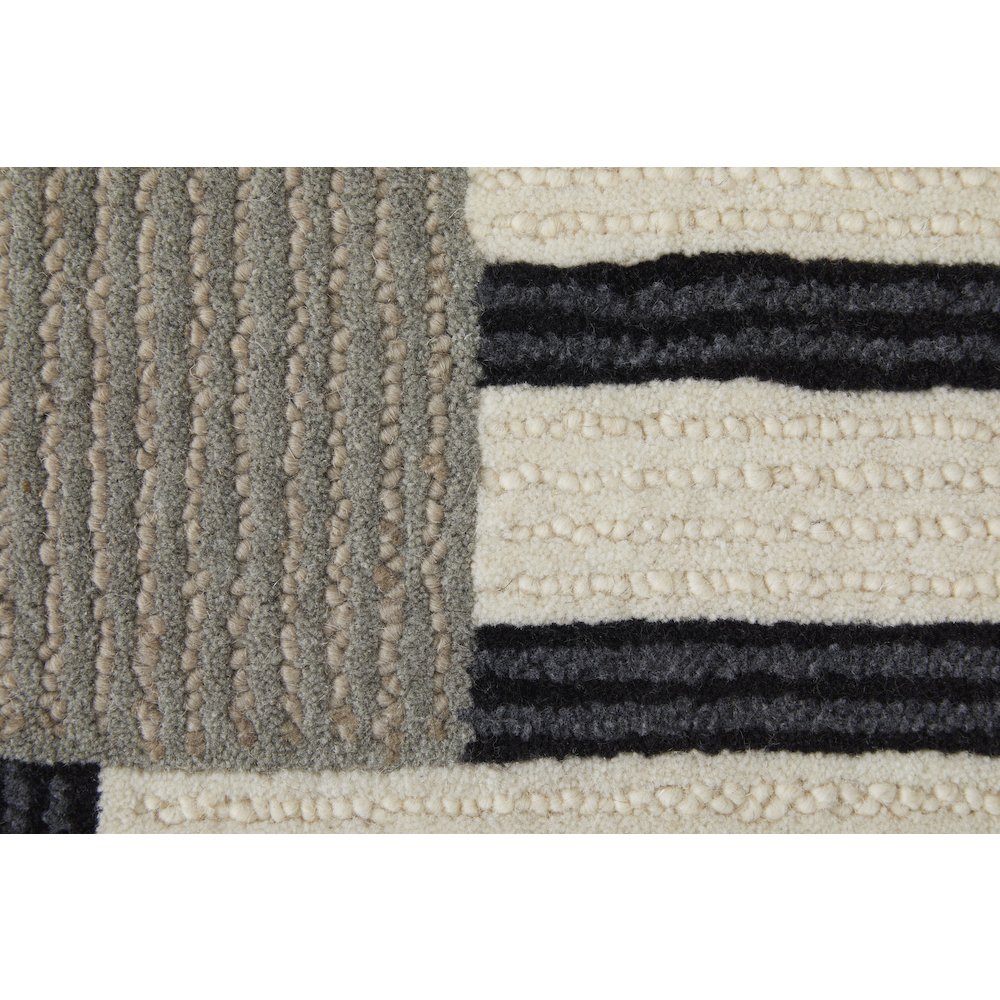 Maguire Transitional Abstract, Ivory/Gray/Black, 3'-6" x 5'-6" Accent Rug