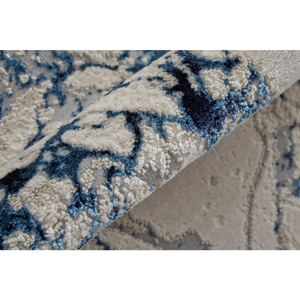 Indio Modern Abstract, Ivory/Blue/Black, 10' x 13'-2" Area Rug