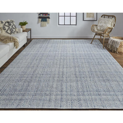 Naples Space Dyed In/Outdoor Flatweave, Dusty Blue, 10ft x 14ft Area Rug, NAP0751FBLU000H00