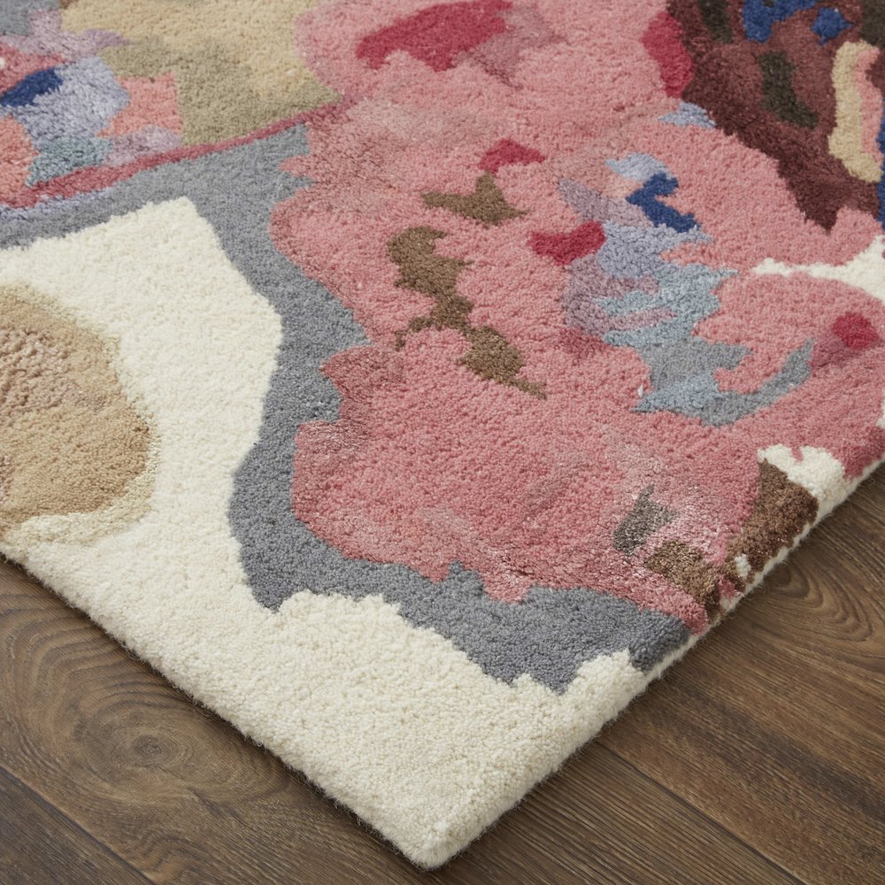 Dafney Transitional Floral & Botanical, Blue/Pink/Gray, 3'-6" x 5'-6" Accent Rug