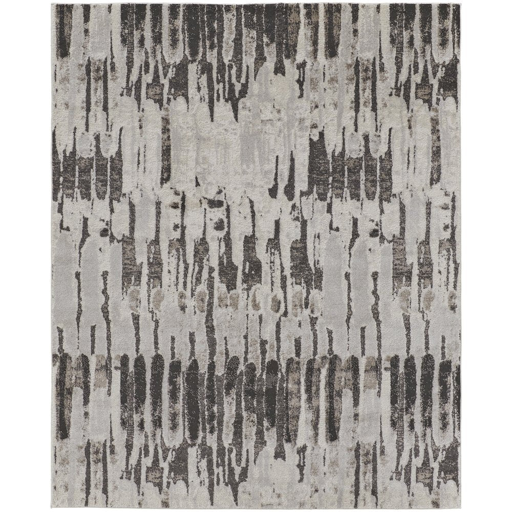 Vancouver Modern Abstract, Ivory/Brown/Gray, 10' x 14' Area Rug
