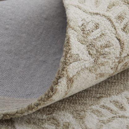 Belfort Modern Floral Paisley Rug, Latte Tan/Ivory, 9ft x 12ft Area Rug, 8698776FTPEIVYG00