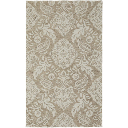 Belfort Modern Floral Paisley Rug, Latte Tan/Ivory, 9ft x 12ft Area Rug, 8698776FTPEIVYG00