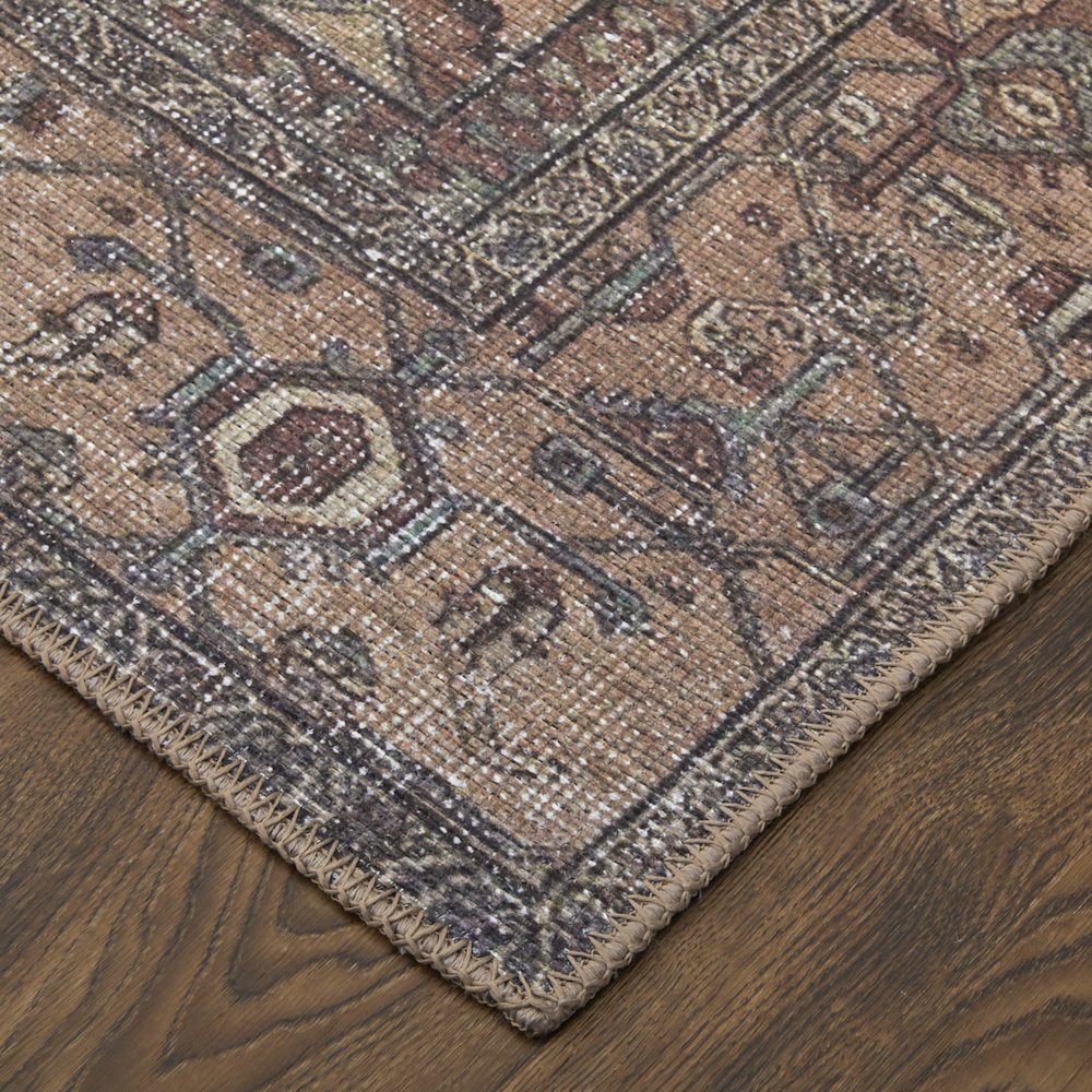 Percy Vintage Medallion Rug, Pink Clay/Charcoal Gray, 7ft-10in x 9ft-10in, PRC39ALFBRNRSTF71