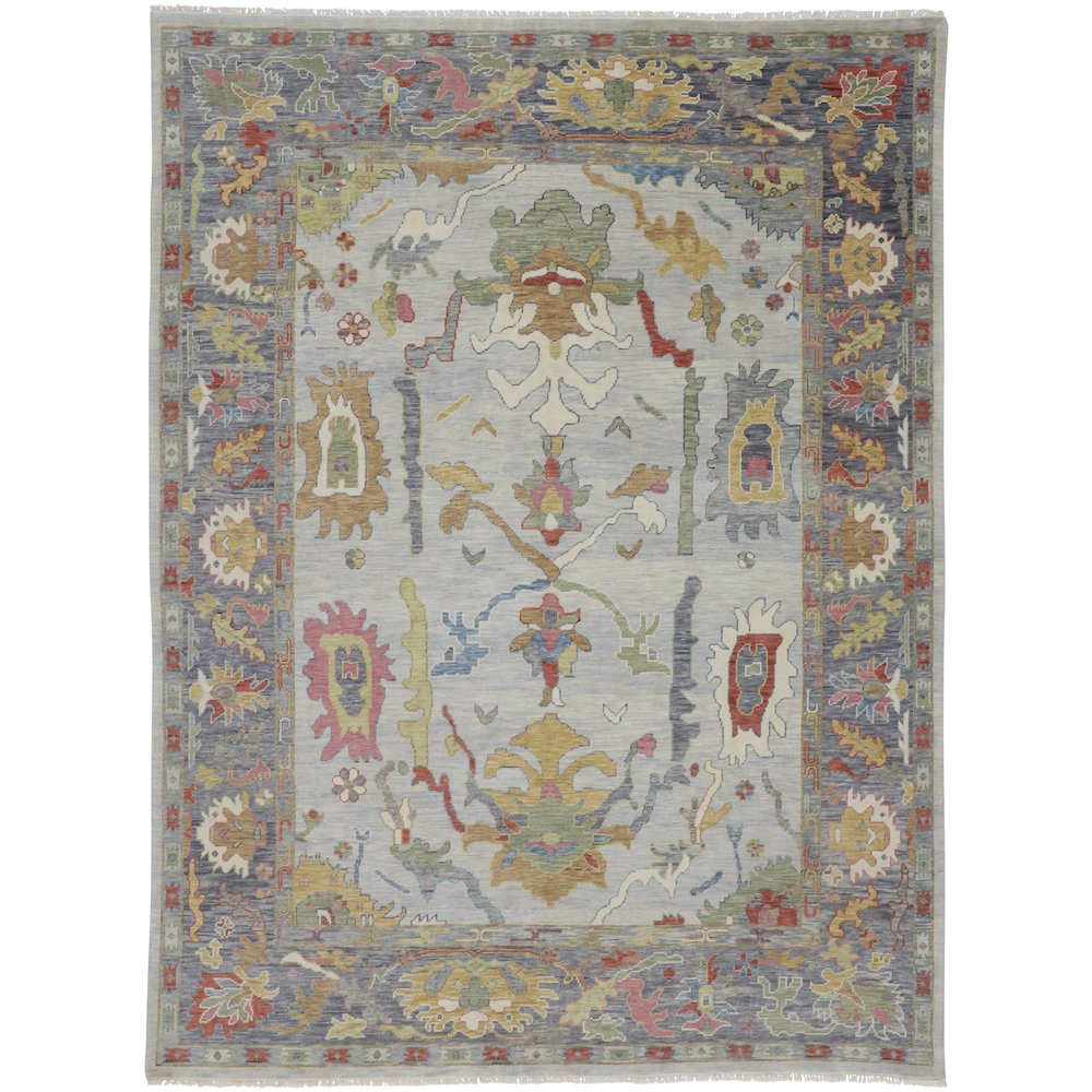 Karina Traditional Persian, Blue/Gray/Gold, 7'-9" x 9'-9" Area Rug