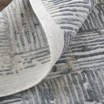 Elias Modern Abstract, Green/Blue/Ivory, 5' x 8' Area Rug