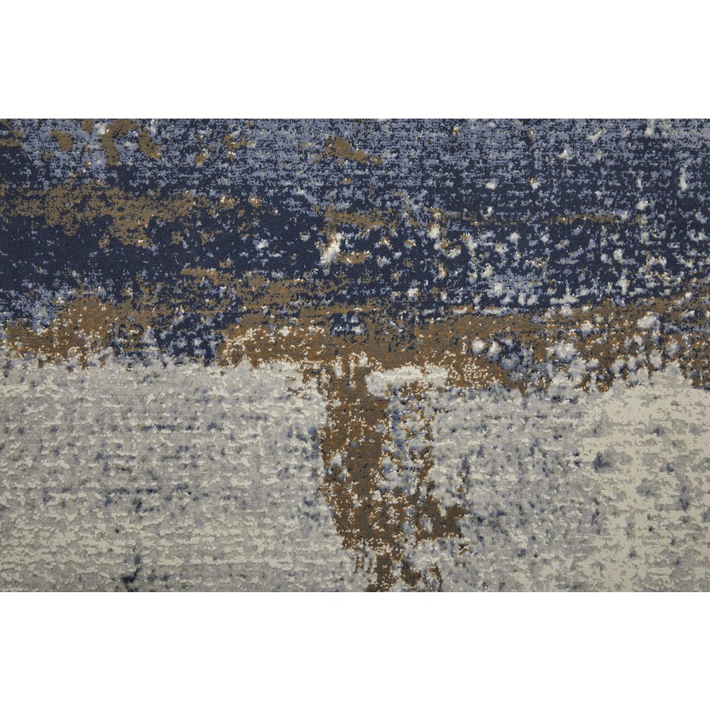 Clio Modern Abstract, Ivory/Blue/Brown, 7'-9" x 10' Area Rug