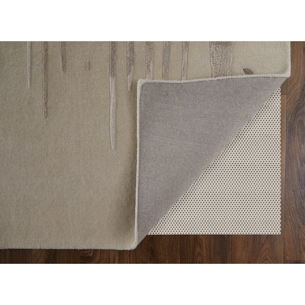 Anya Transitional Abstract, Ivory/Brown/Taupe, 3'-6" x 5'-6" Accent Rug