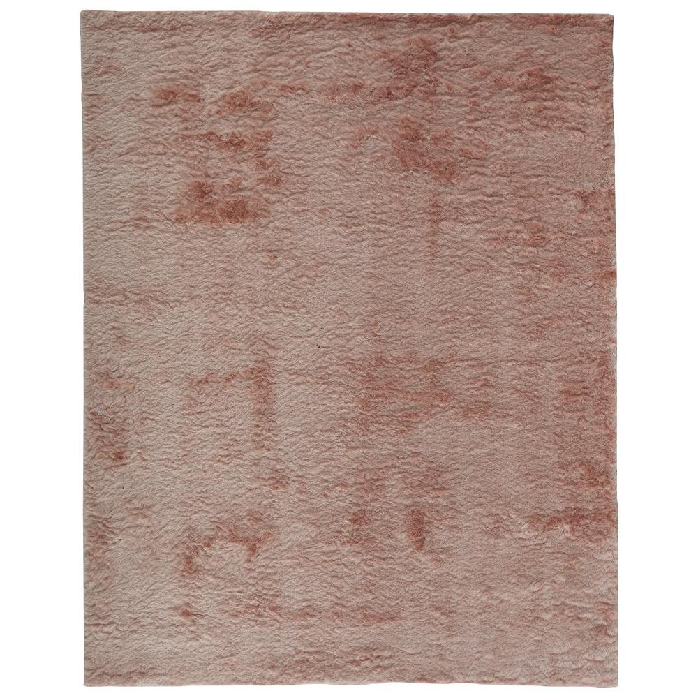 Indochine Plush Shag Rug with Metallic Sheen, Salmon Pink, 2ft x 3ft-4in Accent Rug, 4944550FBLH000A25
