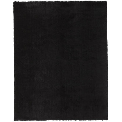 Indochine Plush Shag Rug with Metallic Sheen, Noir Black, 2ft x 3ft-4in Accent Rug, 4944550FBLK000A25