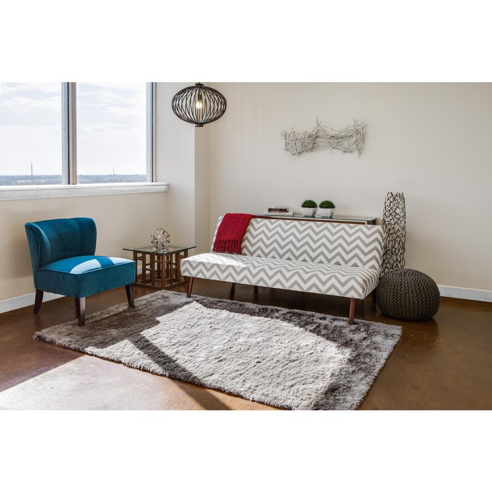 Indochine Plush Shag Accent Rug with Metallic Sheen, Gray/Silver Mink, 2ft x 3ft-4in, 4944550FGRY000A25