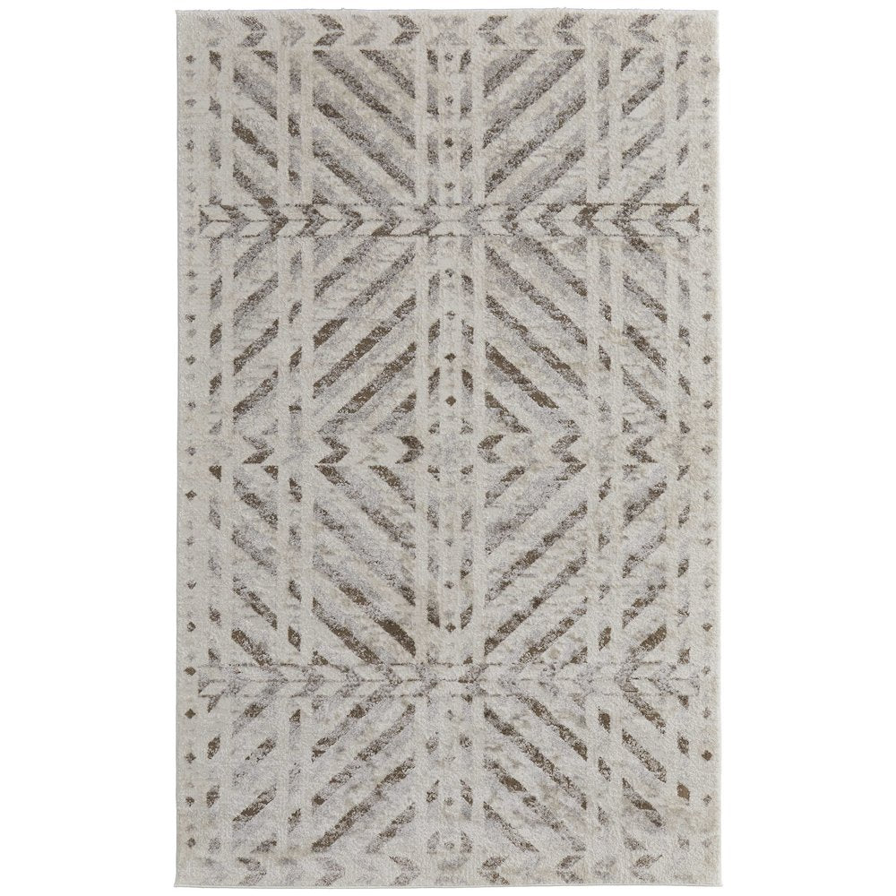 Vancouver Modern Geometric, Ivory/Tan/Brown, 4' x 6' Accent Rug